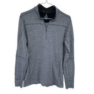 Gray Kuhl Long Sleeve 1/4 Zip Small Hiking Performance‎ Thumbholes Gorpcore